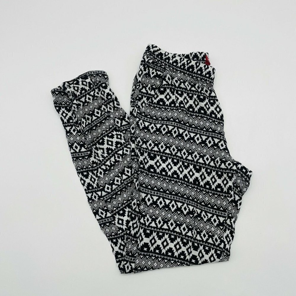 H & M Divided Womens Size 4 Tribal Print Pull On Elastic Waist Slim Leg Pants